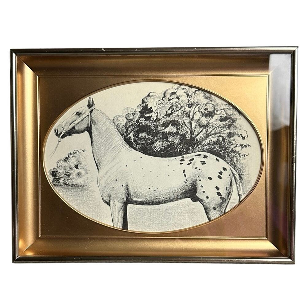 Vintage gold MCM shadow box frame 4x6 oval opening Hollywood Regency portrait